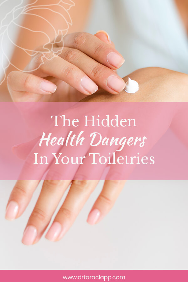 The Hidden Health Dangers in Your Toiletries - Article by Dr. Tara Clapp, ND- drop of lotion on a woman's hand